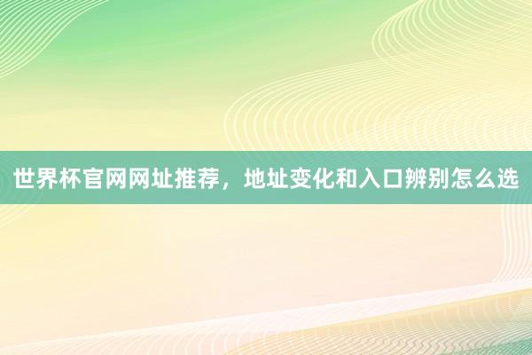 世界杯官网网址推荐，地址变化和入口辨别怎么选